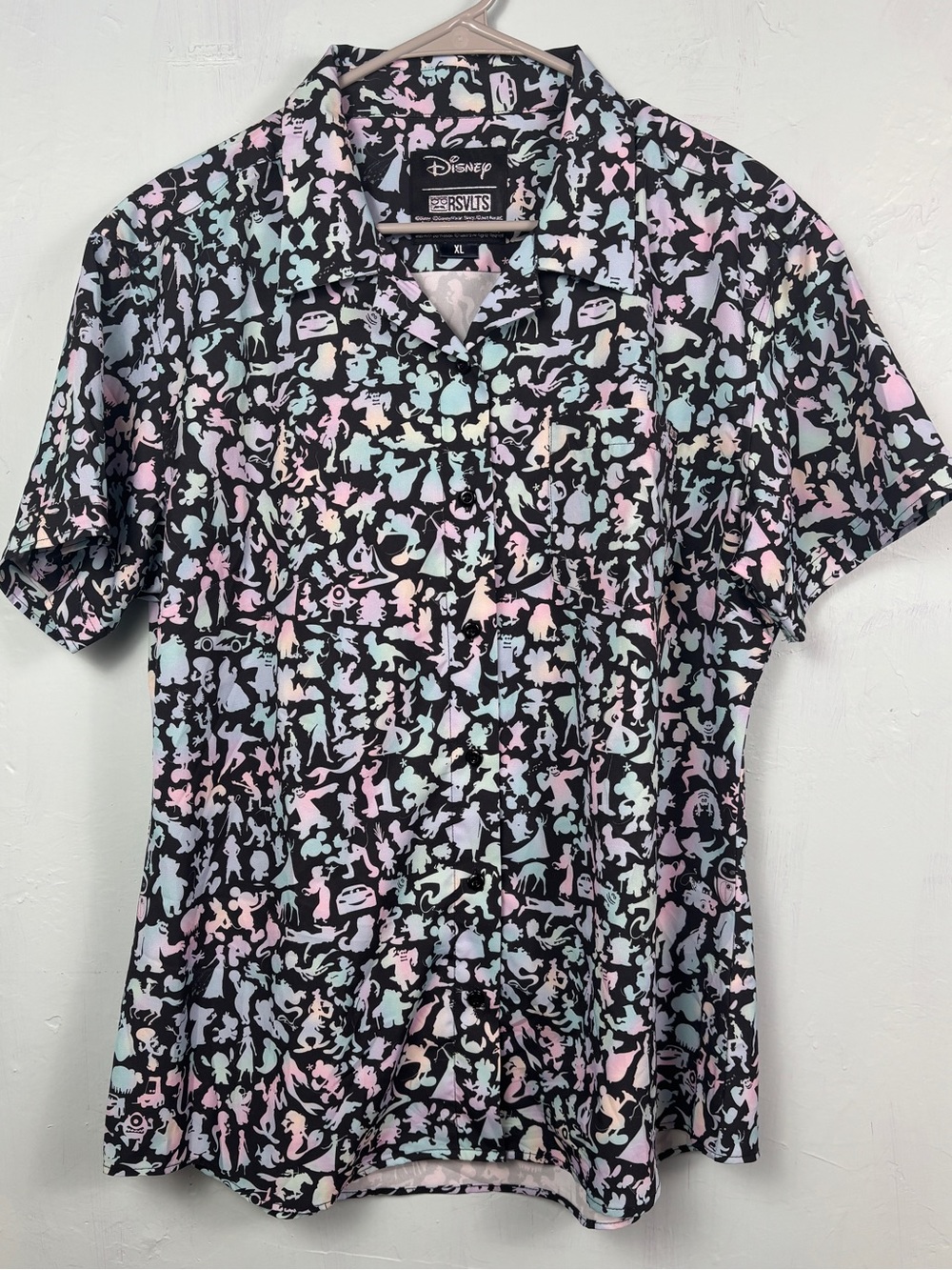 RSVLTS Disney 100 Pastel Pals Women’s KUNUFLEX Black Button Down Collared Shirt